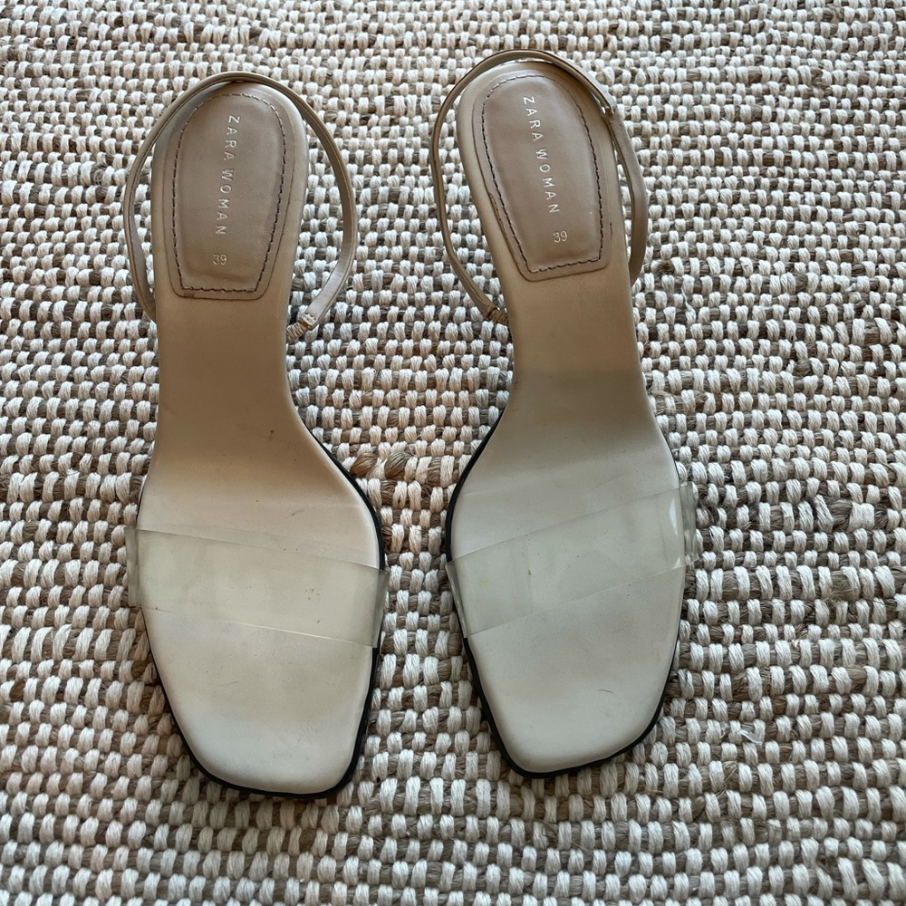 Zara clear sling back heel